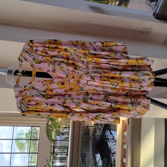 FREE PEOPLE FLOWY BELL SLEEVE DRESS WITH V CUT-OUTS FRONT & BACK WOMEN'S Size 8 - Picture 2 of 11